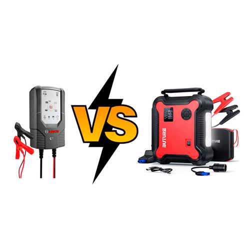 Diferencia entre arrancador y cargador de baterías de coche.