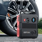 BRPOM 3000A 24000mAh-compresor-hinchando-ruedas
