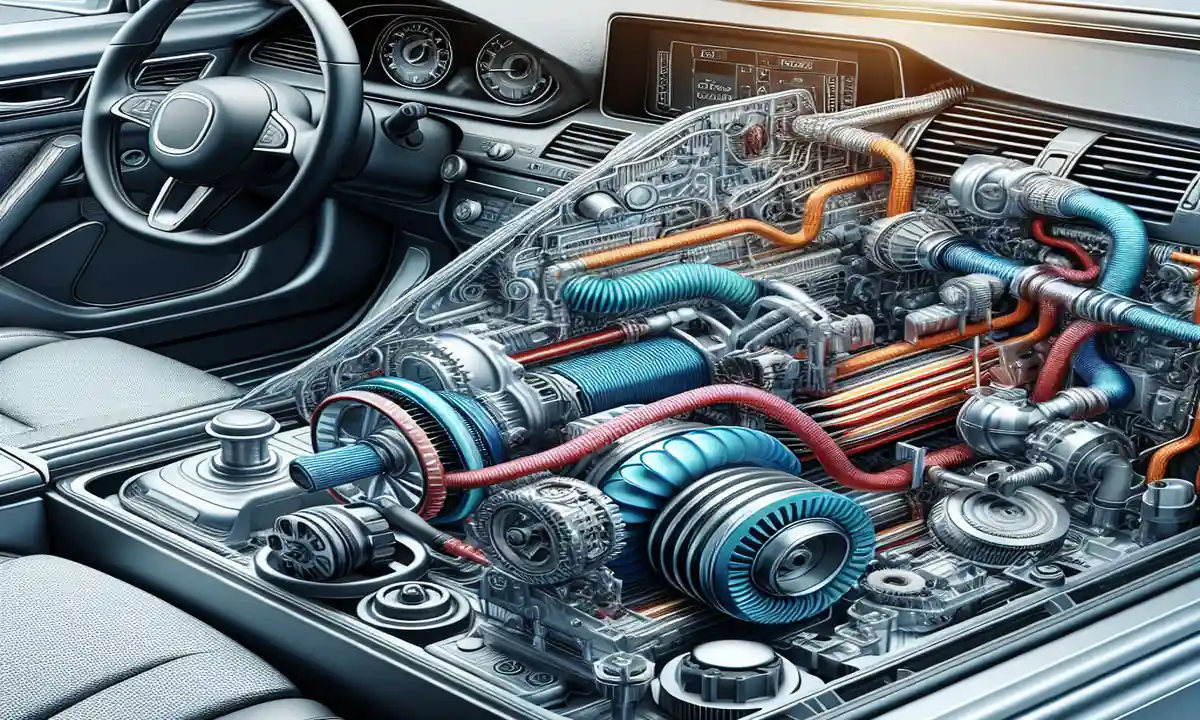 Diagrama ilustrativo del sistema de calefacción del automóvil