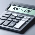 Imagen ilustrativa de una calculadora con las palabras 'kW a CV' en la pantalla