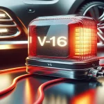 Imagen de la luz de emergencia V16 en un vehículo