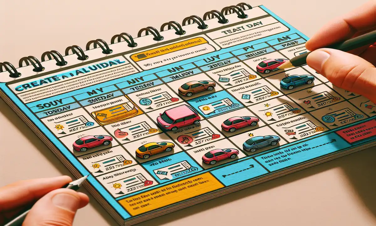 Imagen de un calendario con fechas resaltadas para ilustrar cuándo es el mejor momento para comprar un coche.