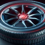 Imagen de un neumático con un punto rojo resaltado