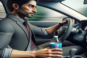 Beber agua al conducir está permitido según las leyes viales